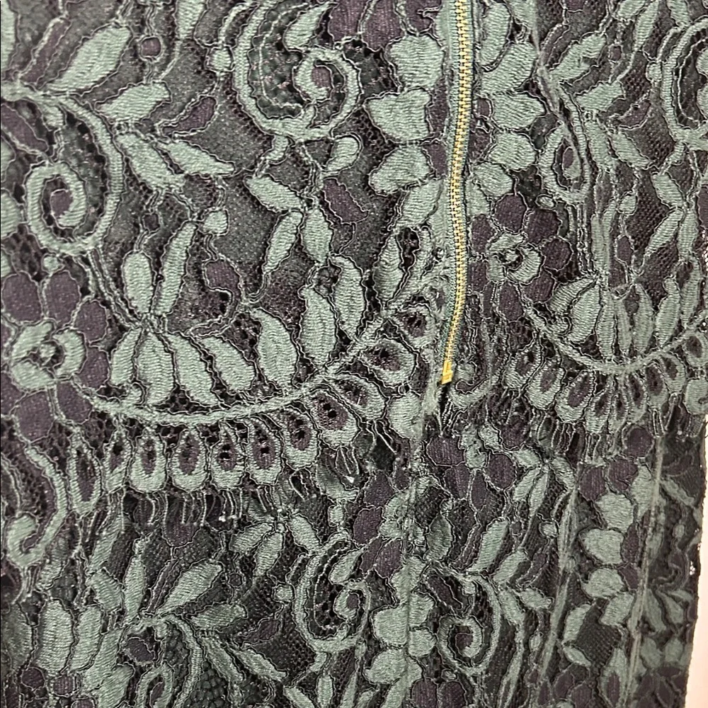 Calvin Klein Forest Green Lace Midi Dress with Slip - Picture 8 of 13